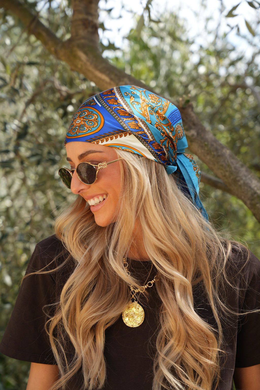 Foulard Imprimé Serena - Bleu