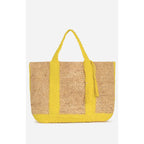 Cabas XL Raffia And Cotton - Yellow