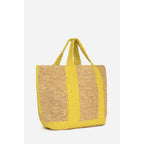 Cabas XL Raffia And Cotton - Yellow