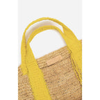 Cabas XL Raffia And Cotton - Yellow