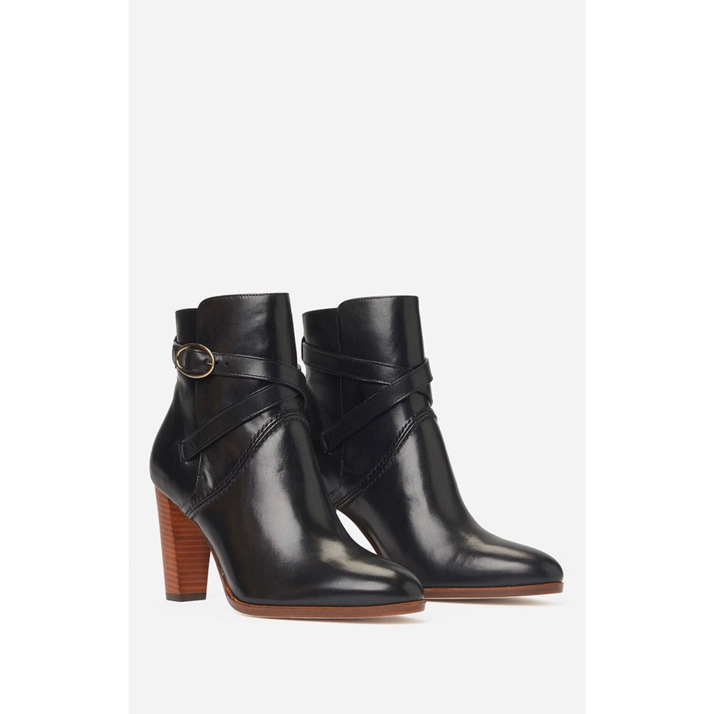 Botines De Cuero - Negro
