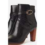 Botines De Cuero - Negro
