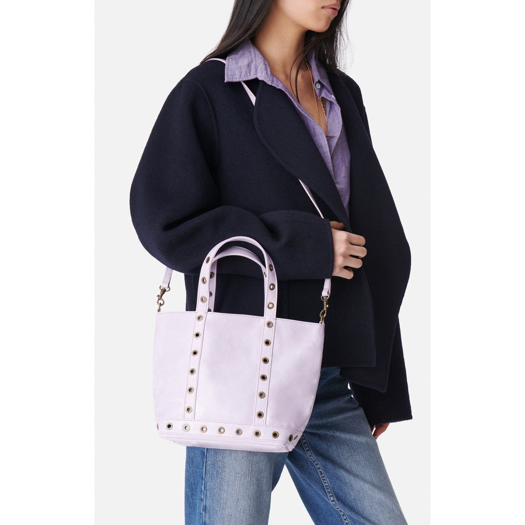 Cabas S In Crackled Leather - Parme