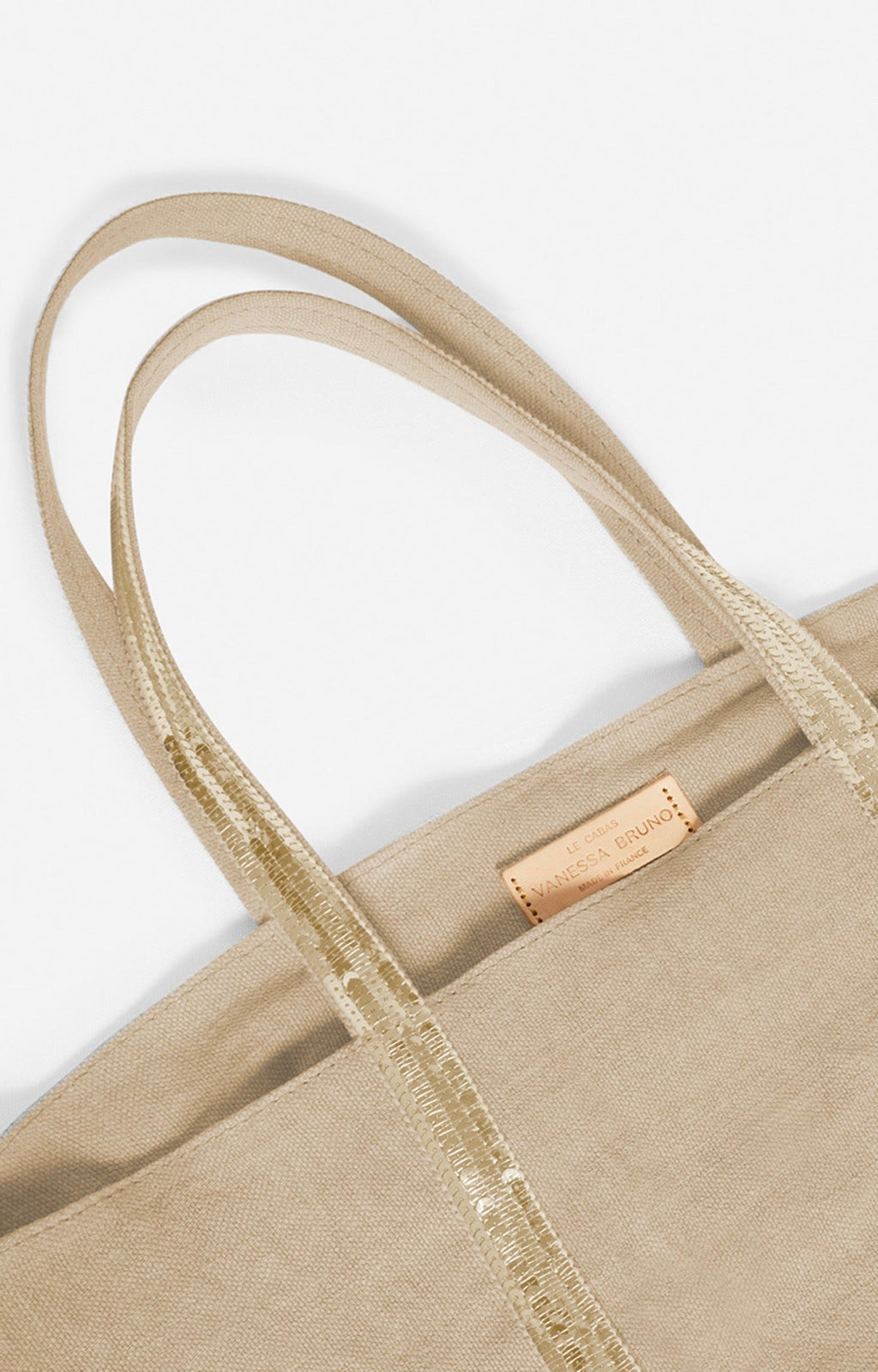 Zipped Large Linen Tote Bag - String