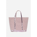 M Linen and Sequin Tote Bag - Lilac