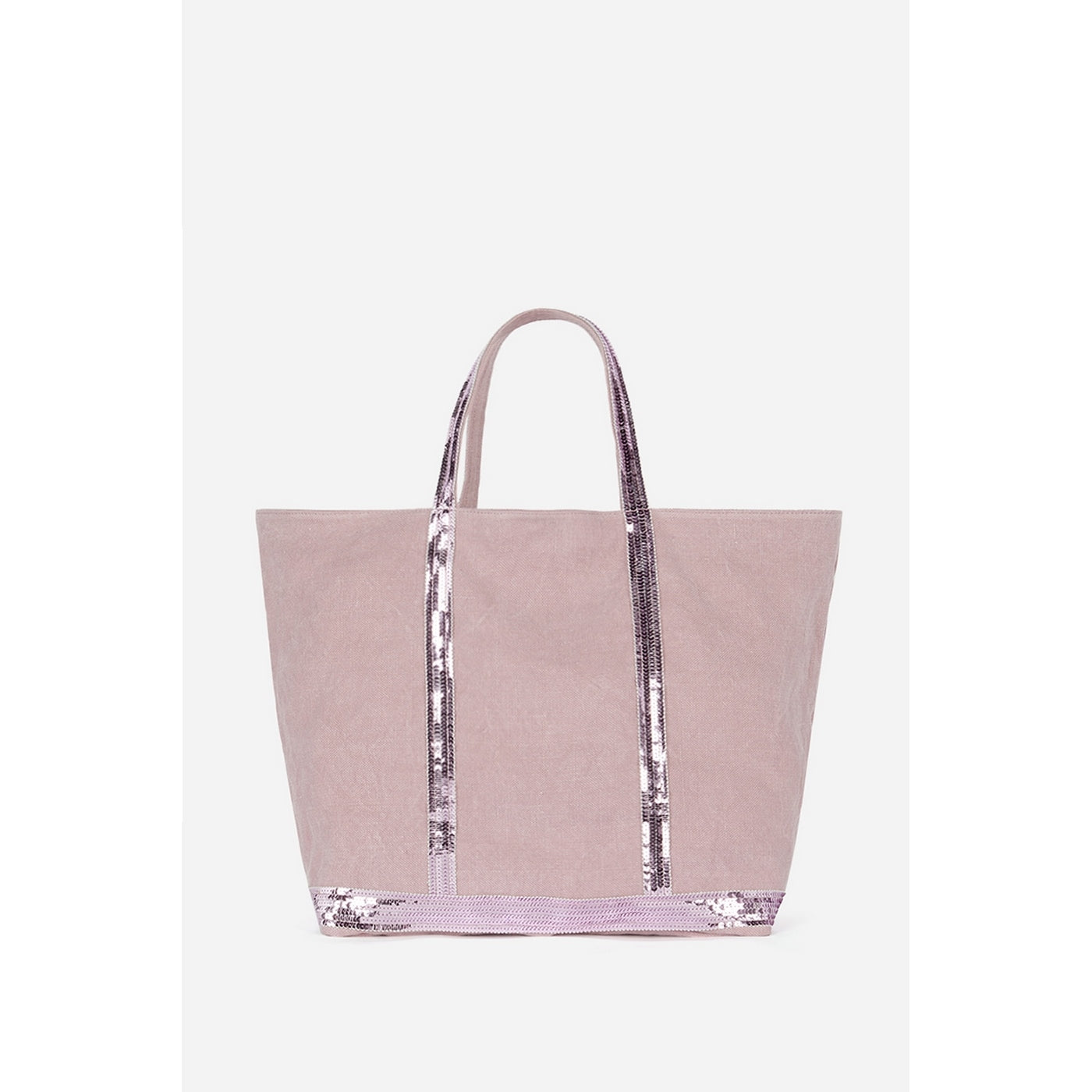 M Linen and Sequin Tote Bag - Lilac