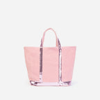 M Linen and Sequin Tote Bag - Lilac