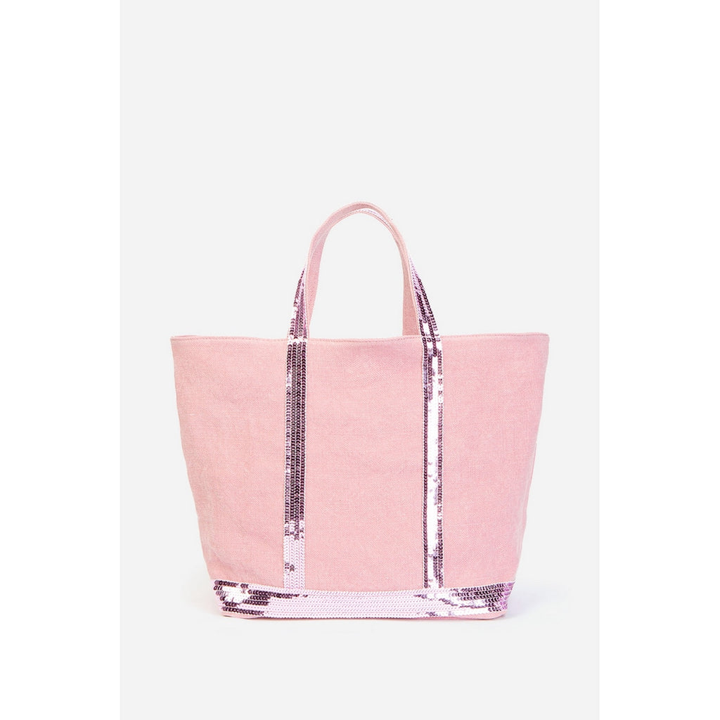 M Linen and Sequin Tote Bag - Lilac