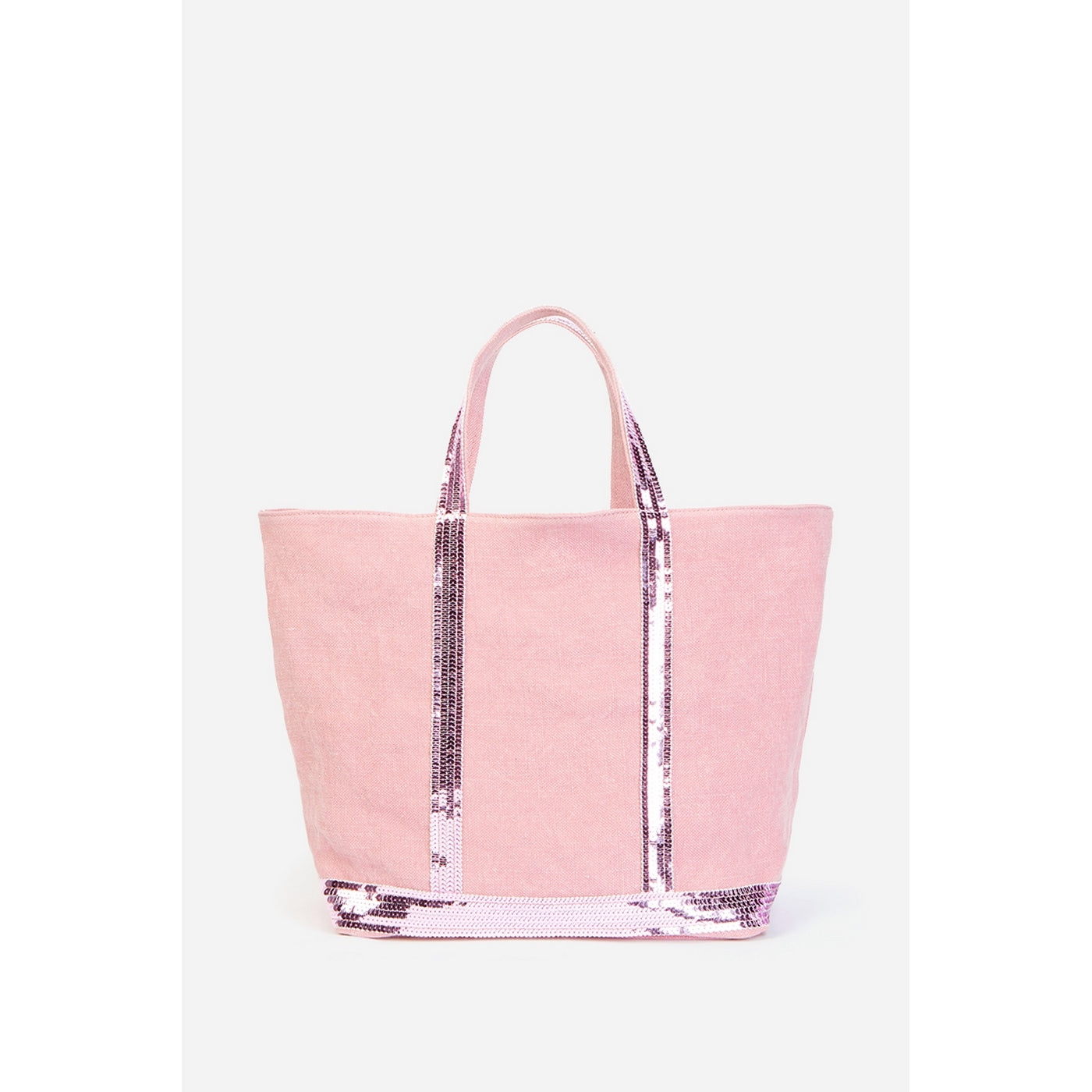 M Linen and Sequin Tote Bag - Lilac