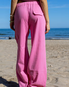 Pantalon À Rayures - Rose