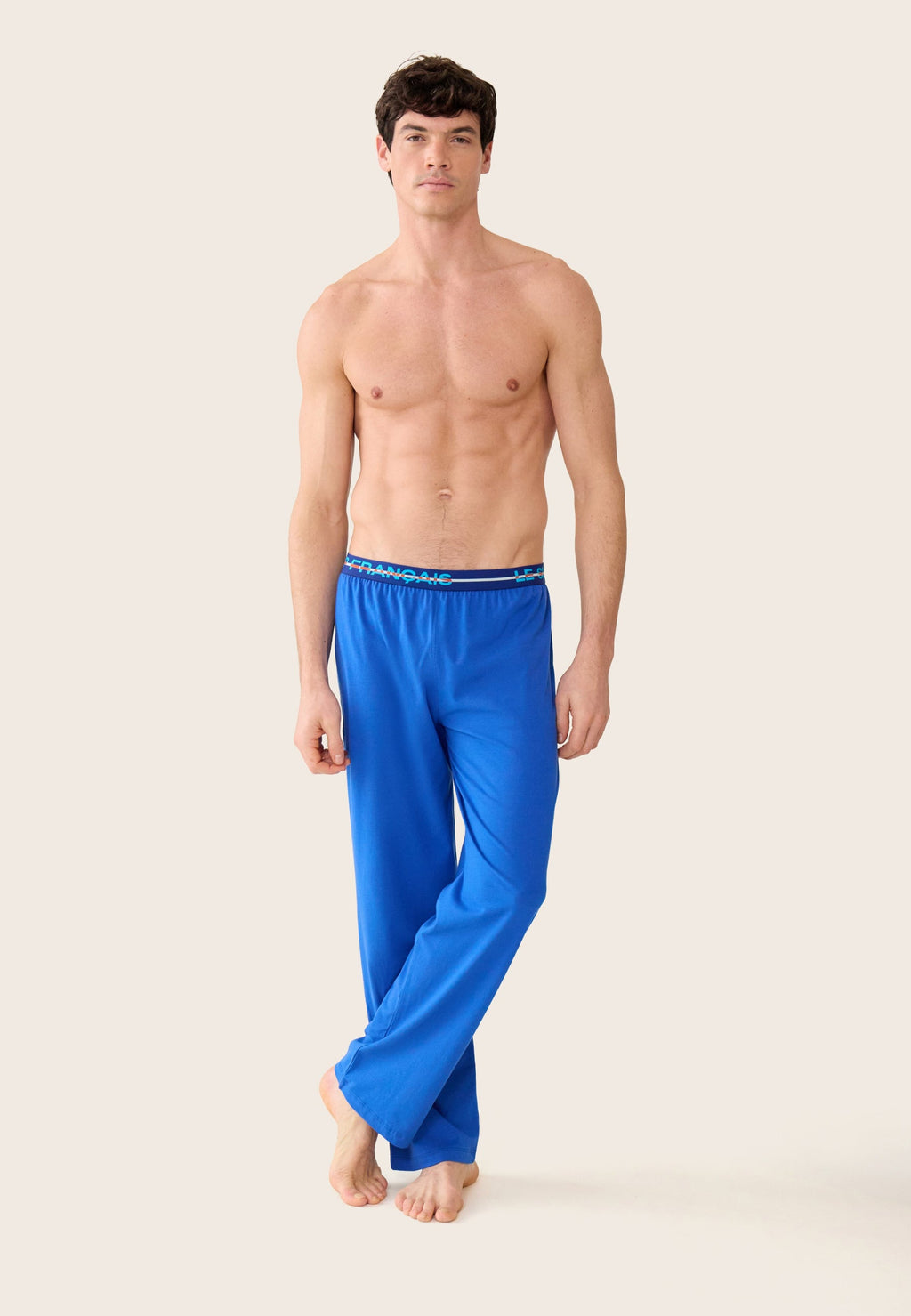 Bas De Pyjama Long Indomptable En Coton - Bleu Nautique