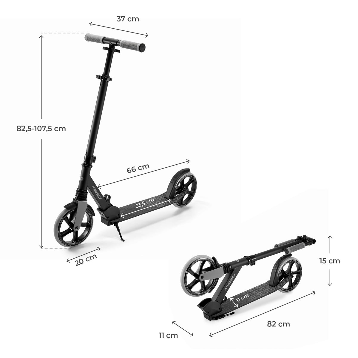 Patinete Plegable Freely Negro