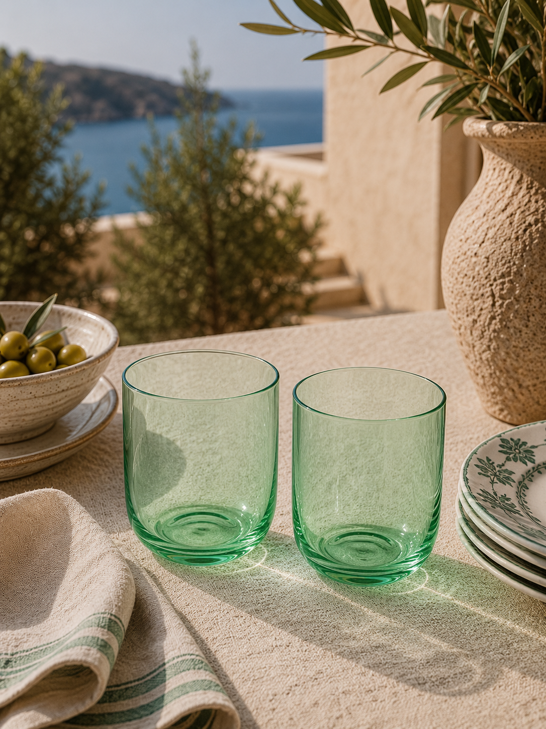Rainbow - Set De 2 Verres À Eau - Verre - Vert