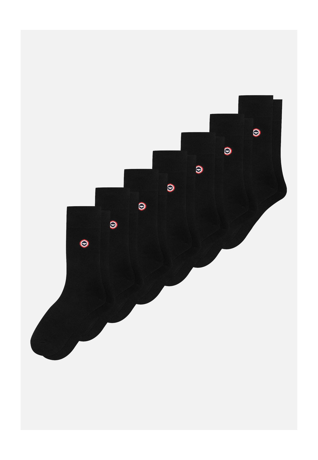 7er-Pack halbhohe Baumwollsocken - Schwarz