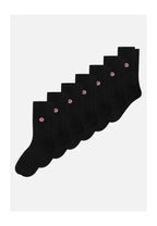 7er-Pack halbhohe Baumwollsocken - Schwarz