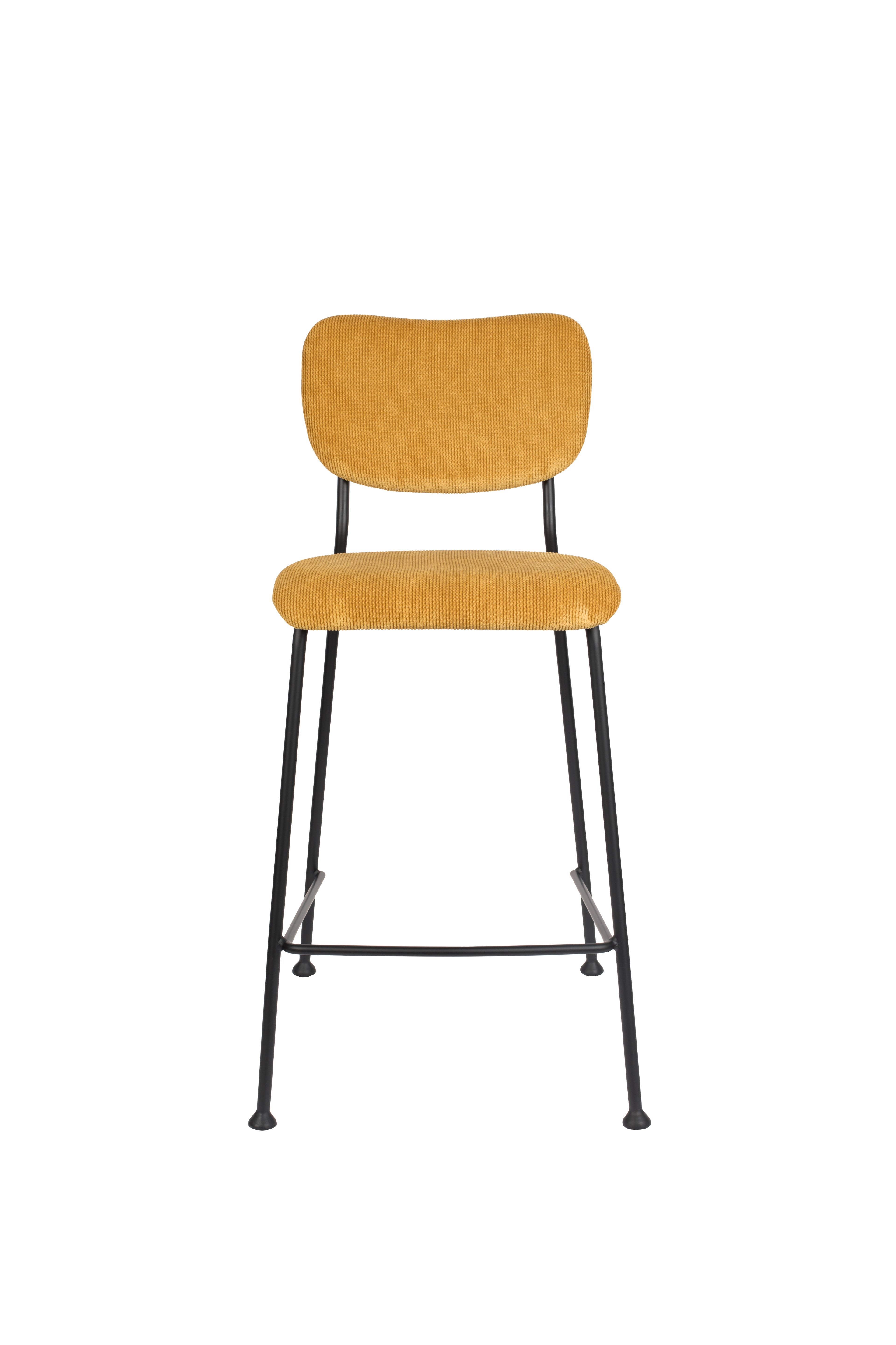 Benson 64,5 Cm - Lot De 2 Tabourets De Bar & De Comptoir - Tissu - Ocre/Jaune