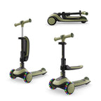 Halley 2 Green 2-in-1 Evolving Scooter with Seat