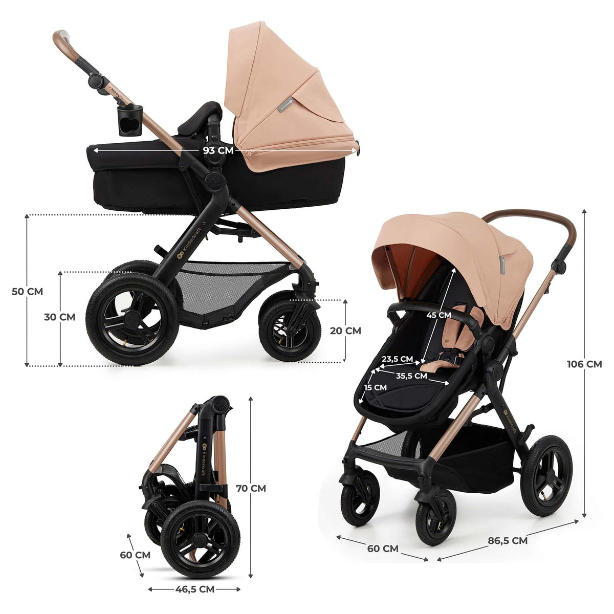 Poussette Trio Moov 2 Air Beige