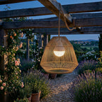 Maya - Wireless Pendant Light - Polyrattan - Beige