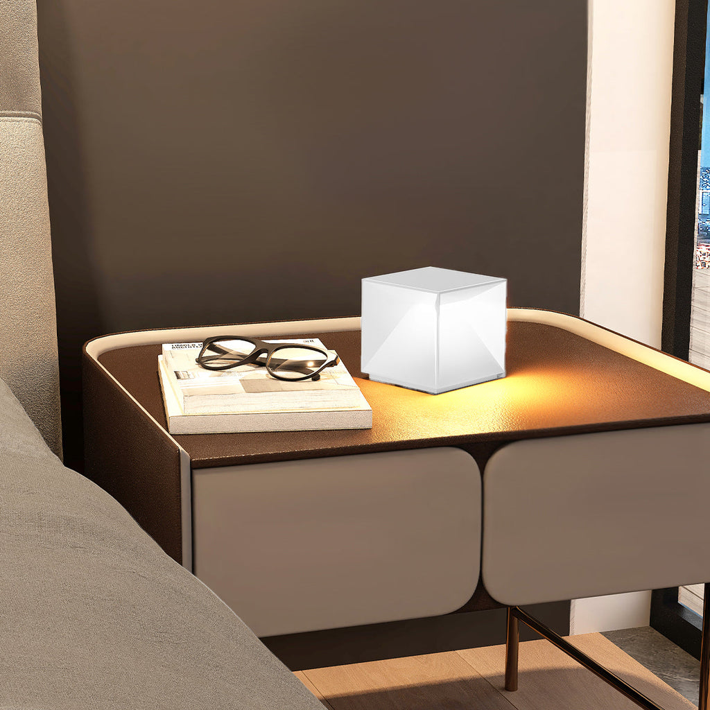 Cubox Mini - Lampe De Chevet Sans Fil - Aluminium - Blanc