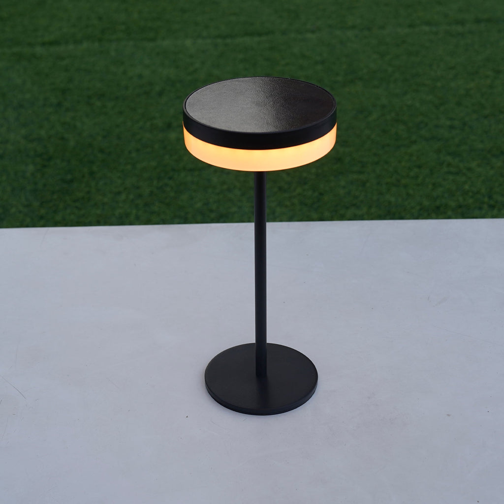 Vivia - Solar Table Lamp - Aluminum - Black