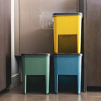 Bergen - 3 Cubos de Basura de Reciclaje 3X20L - Plástico - Multicolor