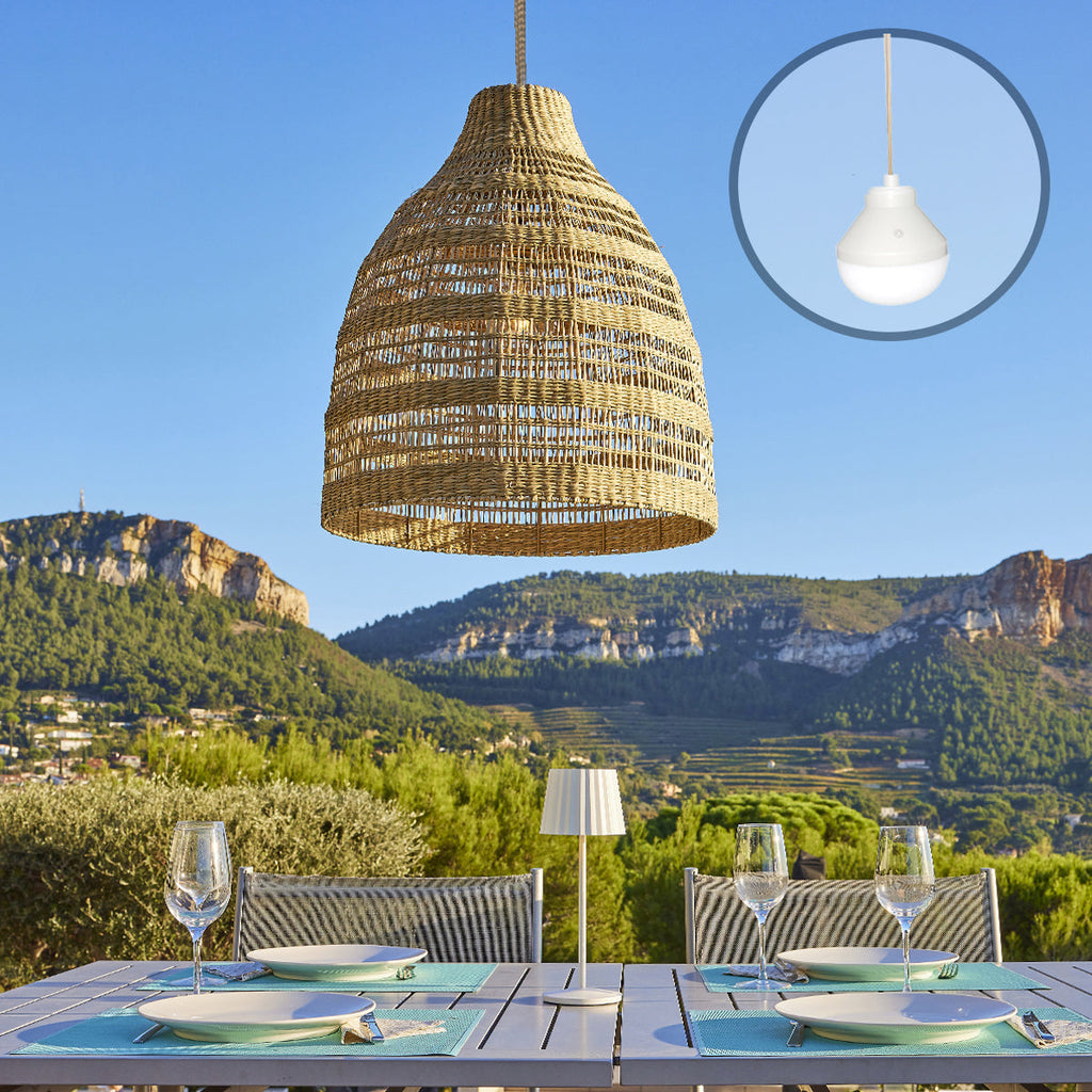 Freya Long - Wireless Pendant Light - Marine Grass - Beige