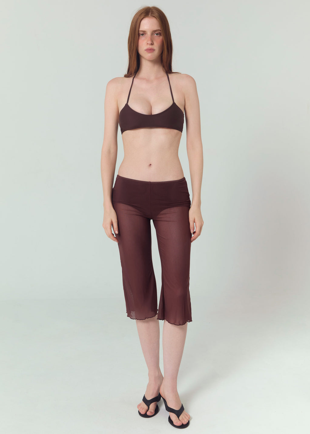 Capri Pantalon Résille - Marron