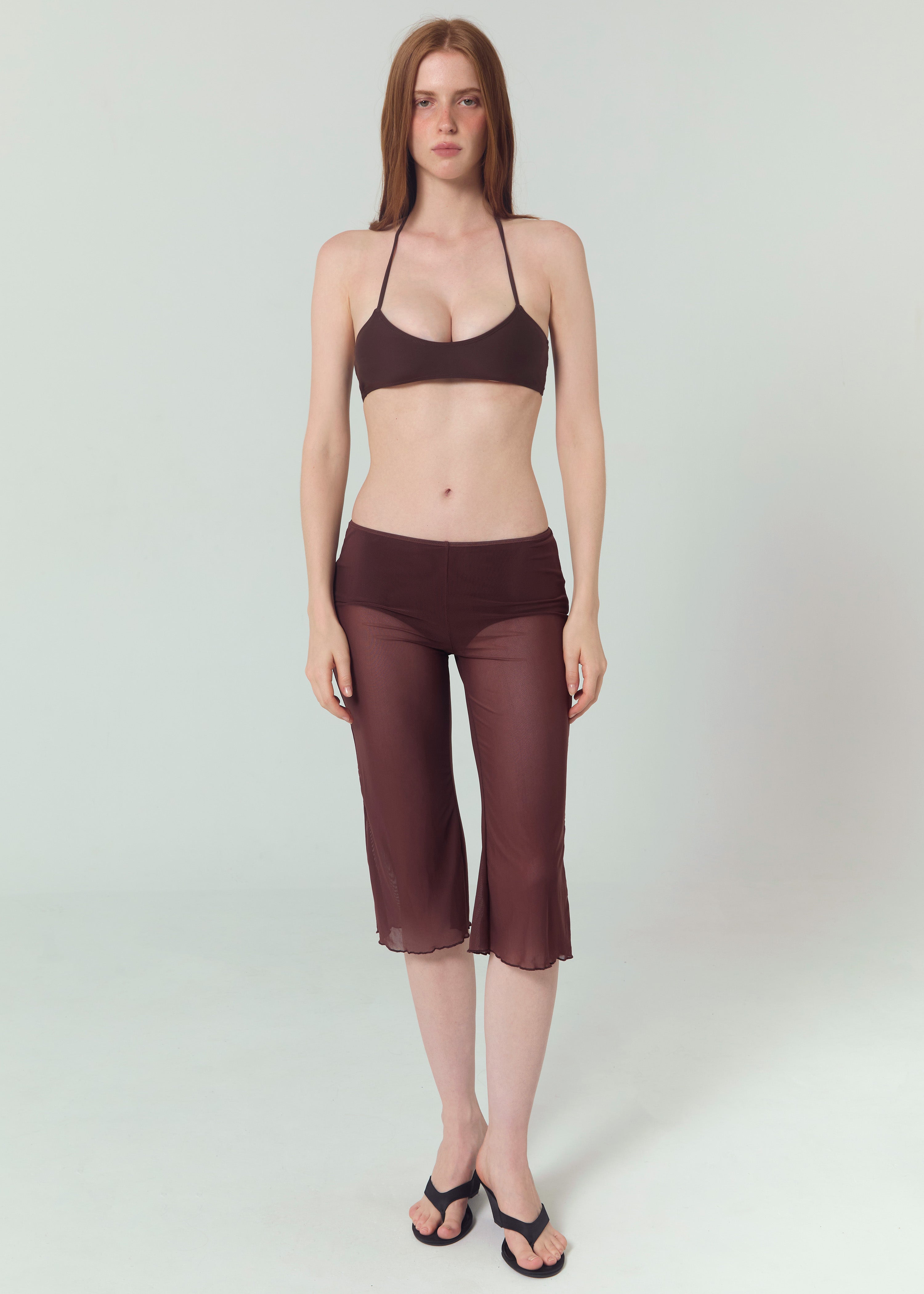 Capri Pantalon Résille - Marron