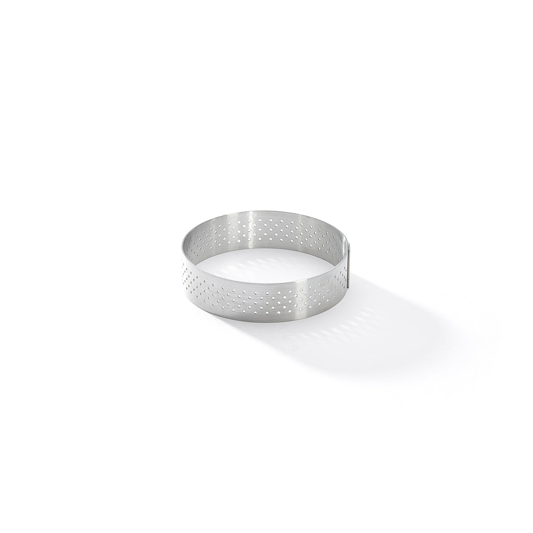Cerchio per torta perforato in inox a bordo dritto - Ø 75 cm - H. 2 cm