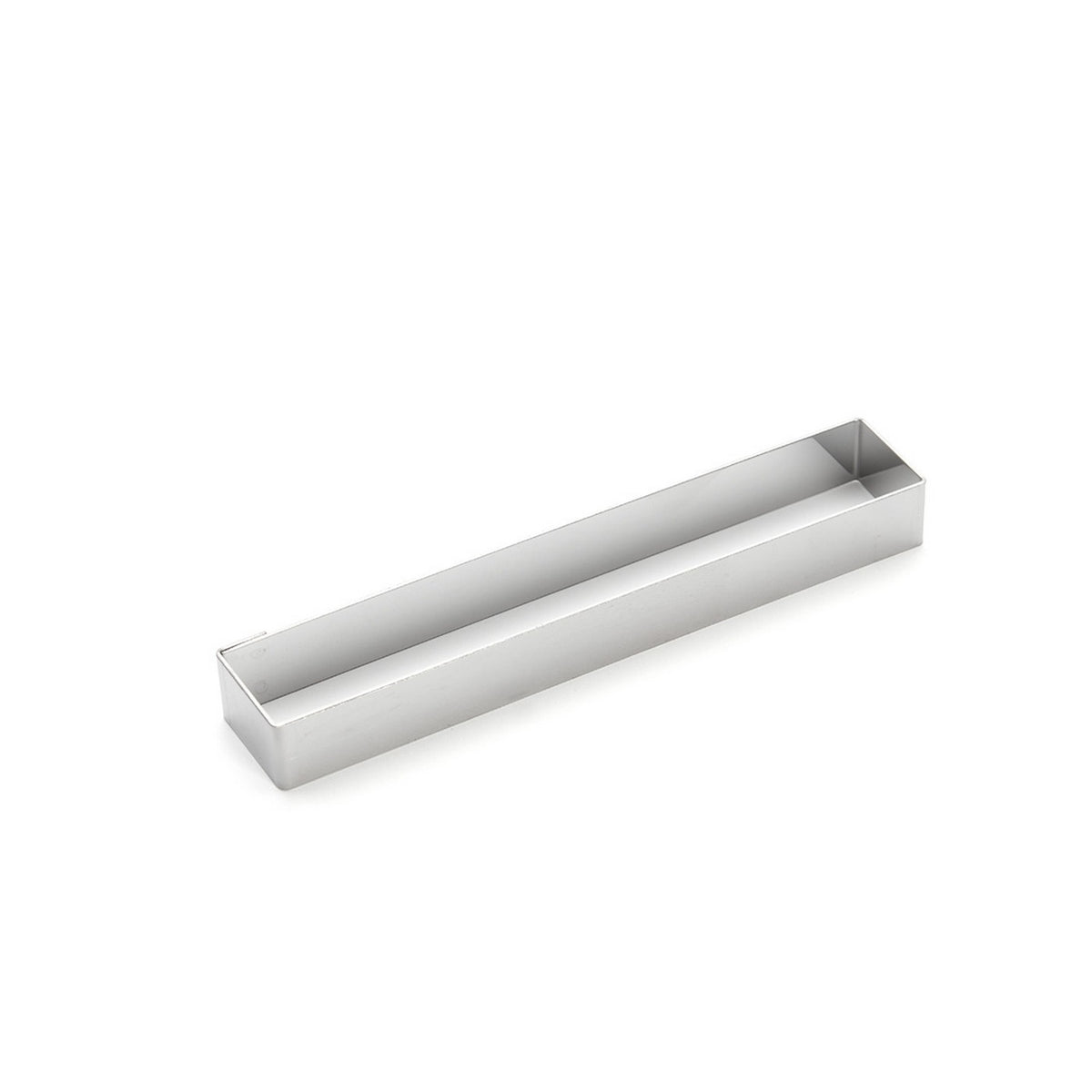 De Buyer – Rektangulär Bakram - Rostfritt Stål - Silver, rektangulär kakform i silverfärgad metall, framifrån