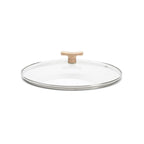 De Buyer – Lock med knopp i bok - Glas - Transparent, kastrullock i transparent glas med handtag i ljust trä