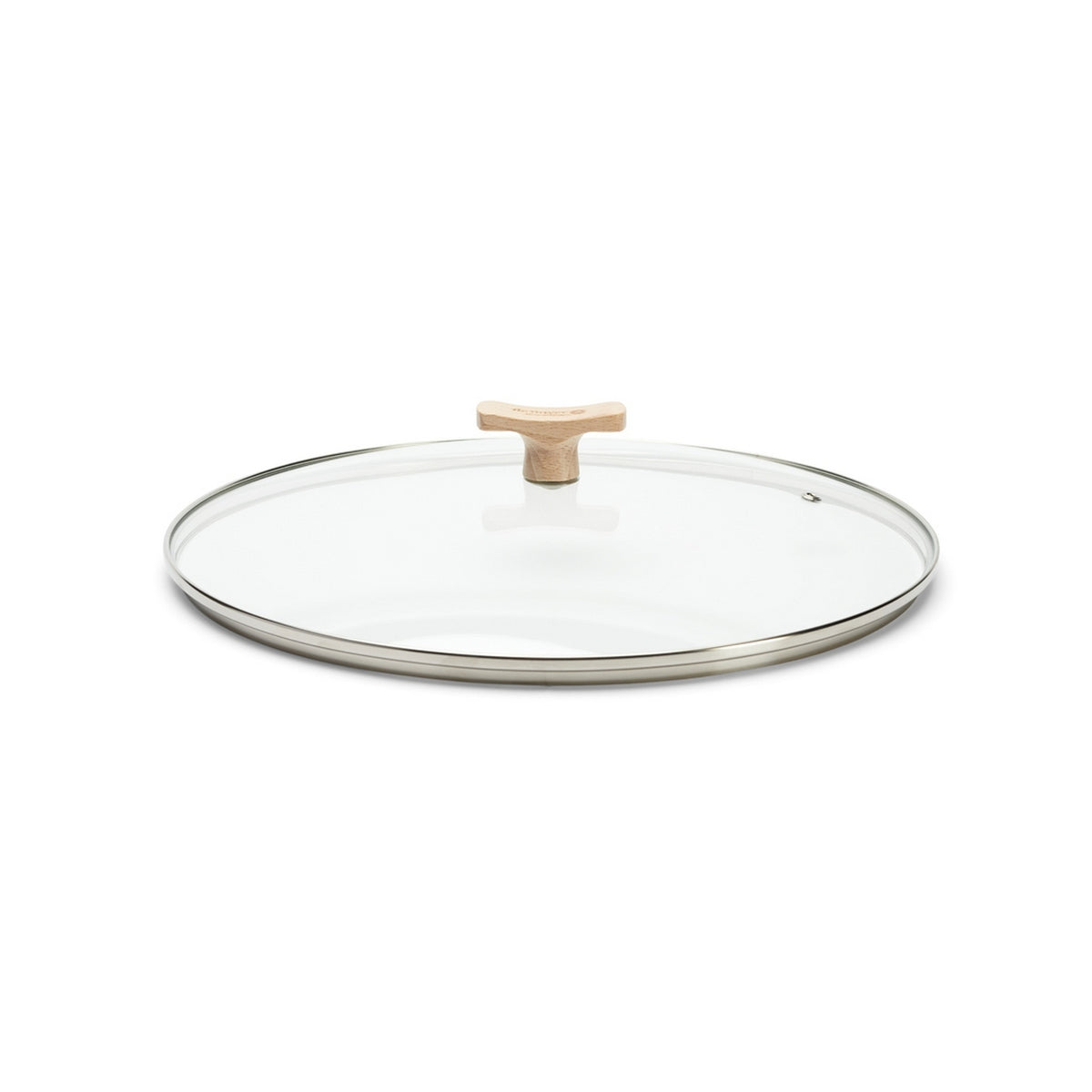 De Buyer – Lock med knopp i bok - Glas - Transparent, kastrullock i transparent glas med handtag i ljust trä
