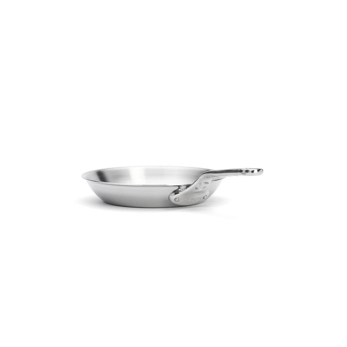 De Buyer – Affinity - Padella multistrato (vecchio modello) - Inox - Argento, padella in acciaio inossidabile, vista frontale, su sfondo bianco