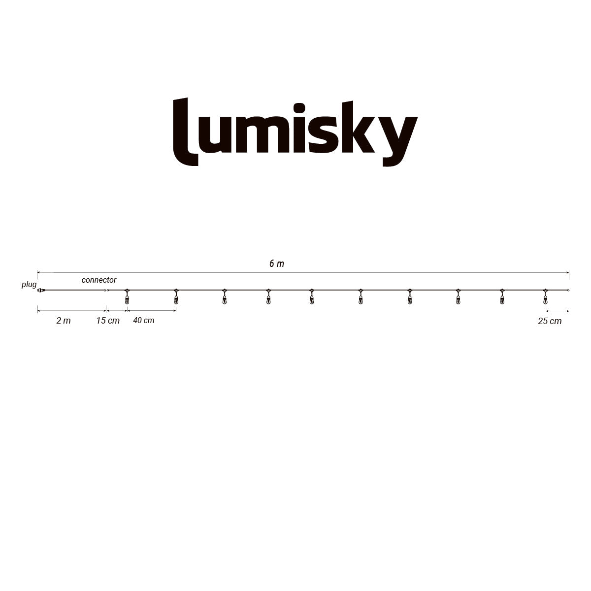 Mafy - Guirnalda con cable E27 - PVC - Negro