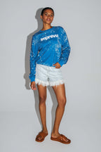 Sweatshirt Eddie Bandana En Coton Organique Fabriqué Au Portugal - Bleu