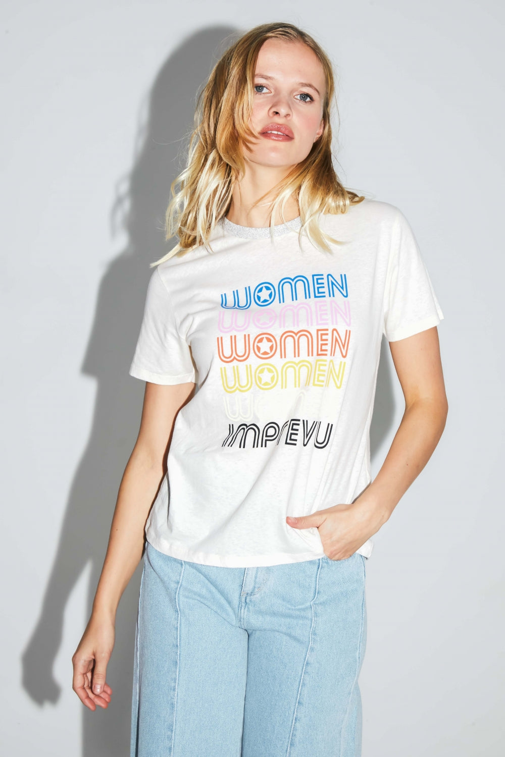 Camiseta De Mujer Fred En Mezcla De Algodón Y Lino Fabricada En Portugal