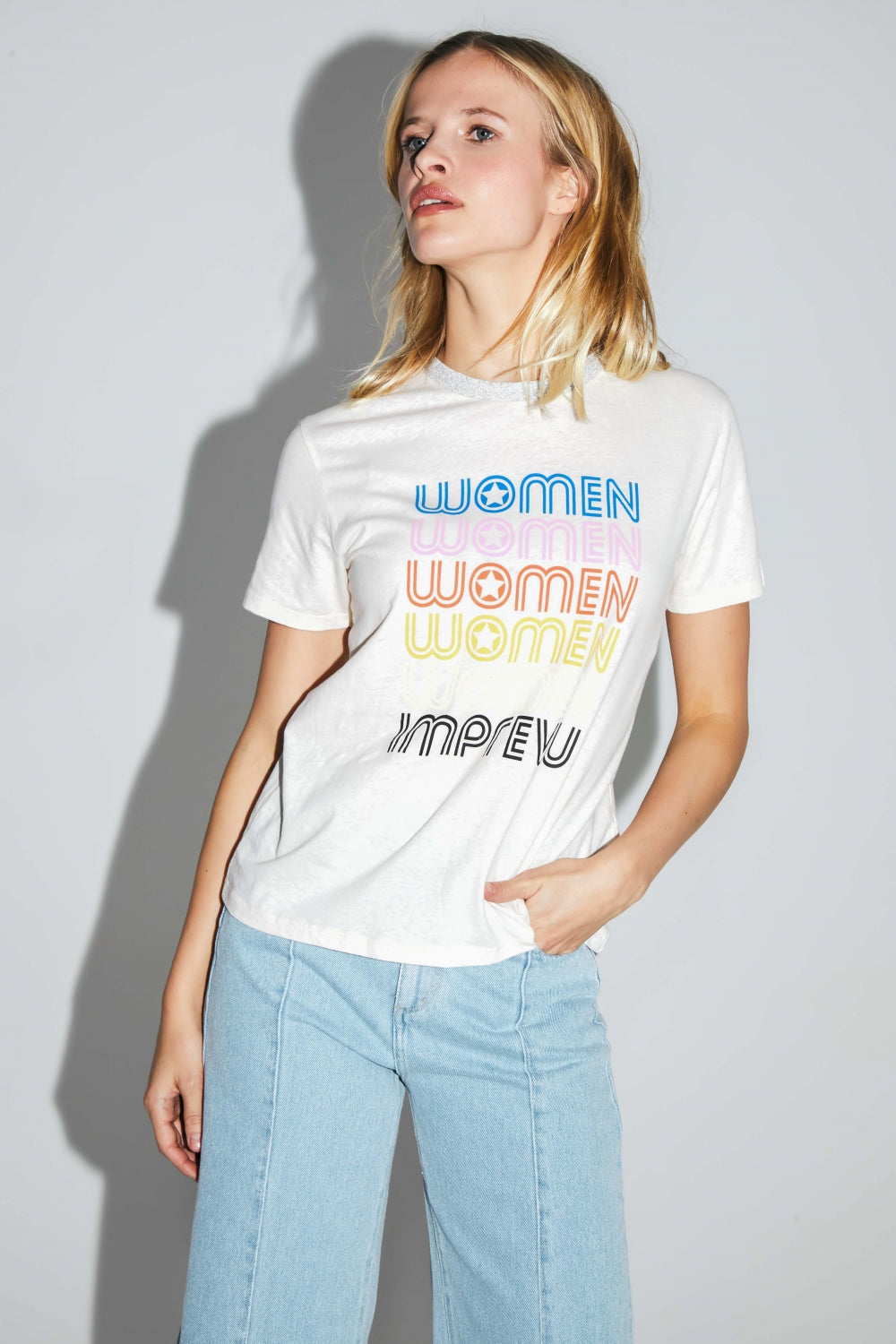 Camiseta De Mujer Fred En Mezcla De Algodón Y Lino Fabricada En Portugal