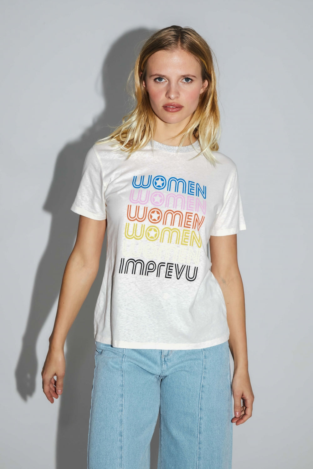 Camiseta De Mujer Fred En Mezcla De Algodón Y Lino Fabricada En Portugal