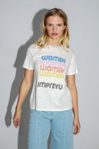 Camiseta De Mujer Fred En Mezcla De Algodón Y Lino Fabricada En Portugal