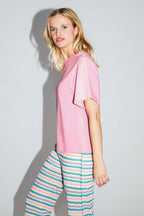 The Colette Collector T-Shirt In Pink Cotton And Modal Jersey Made In Portugal