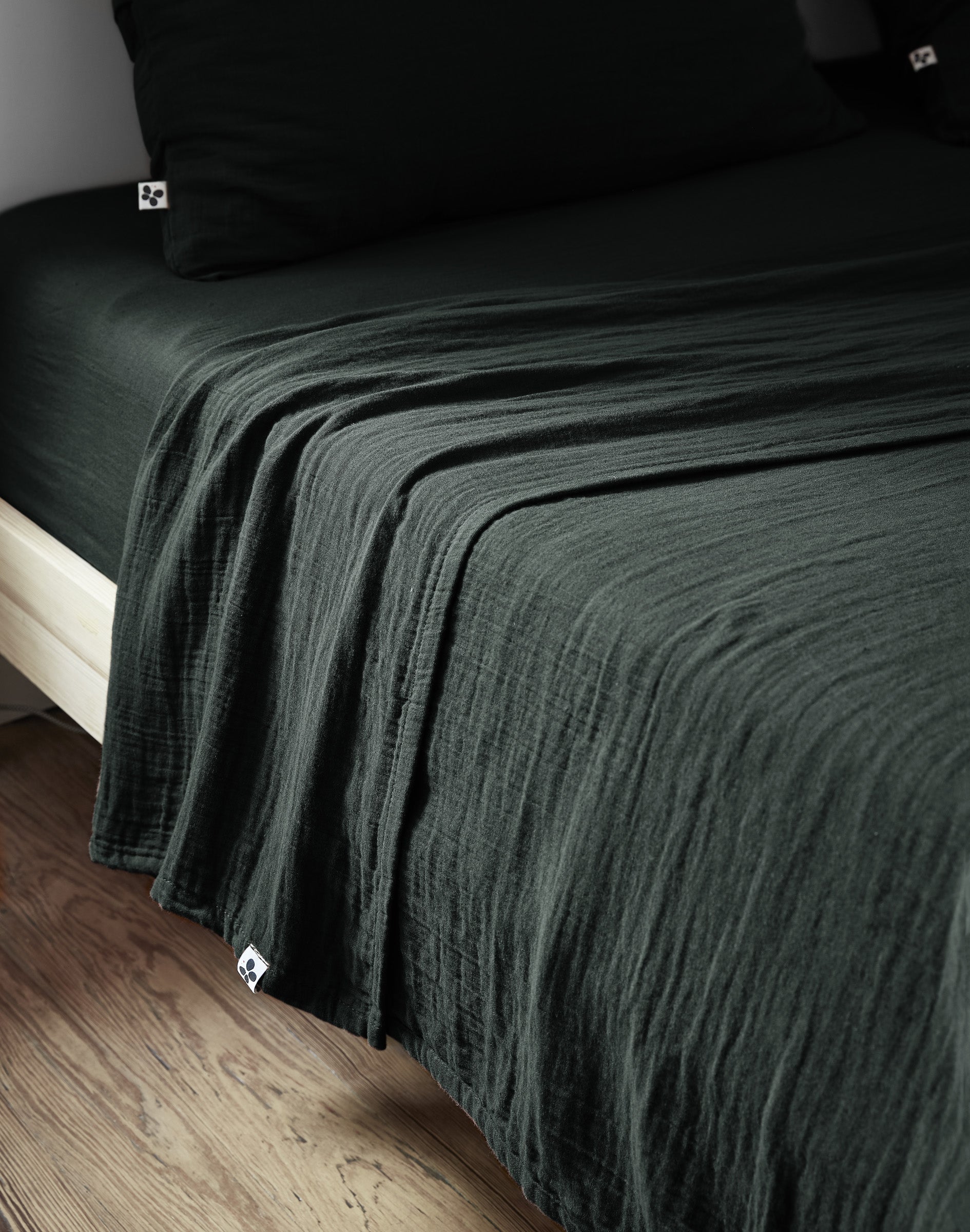 Gaia - Drap Plat - Double Gaze De Coton Unie - Sapin