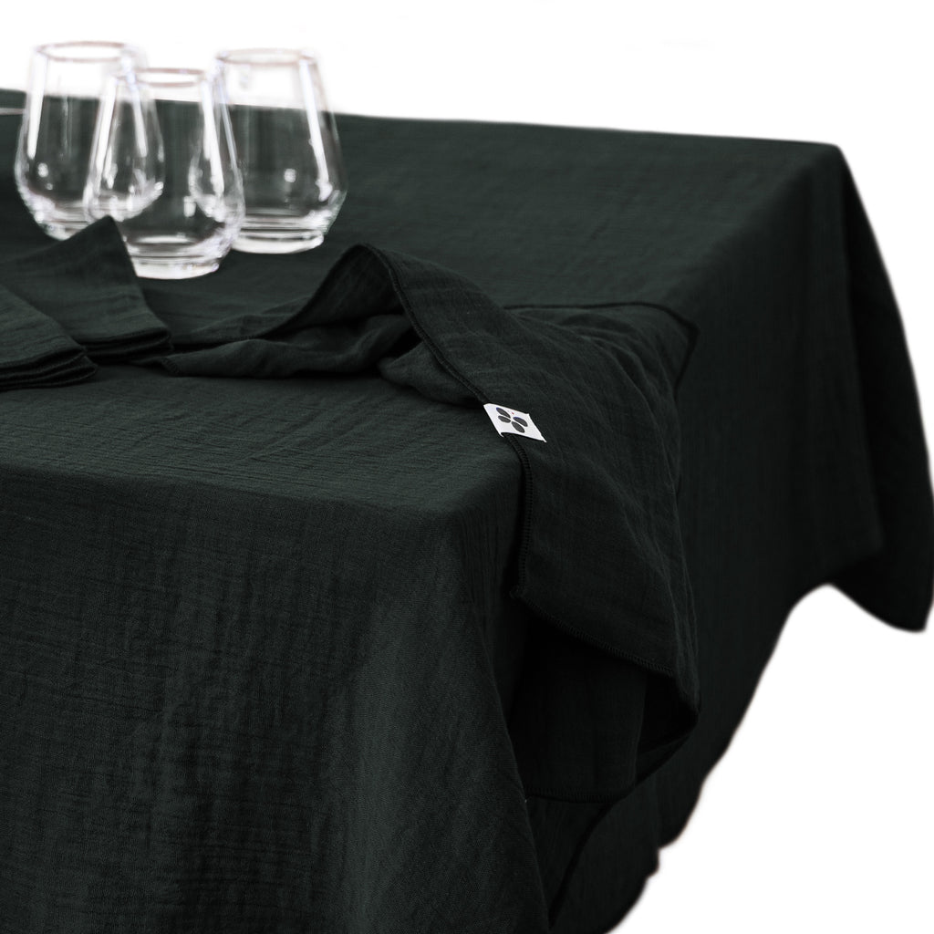 Gaia - Rectangular Tablecloth - Plain Double Cotton Gauze - Fir Green