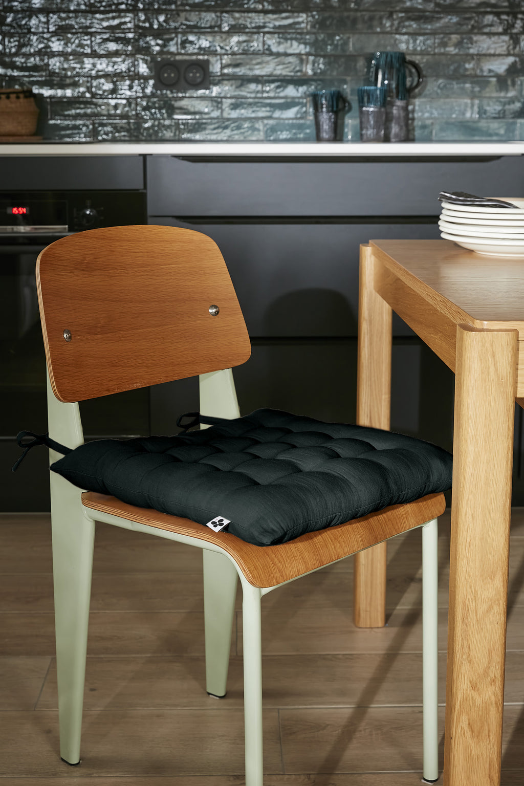 Gaia - Assise Matelassée 16 Points - Double Gaze De Coton Unie - Sapin