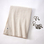 Romie - Rideau Ajustable + 8 Anneaux Pince - Gaze De Coton Tissée Teinte - Ficelle