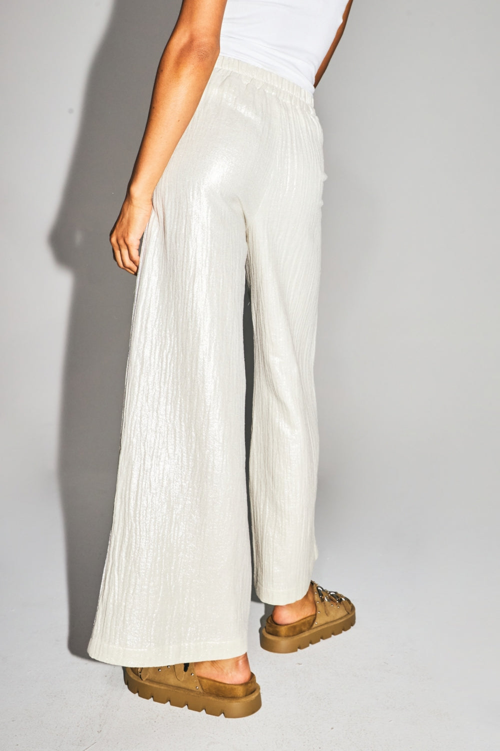 The Charlie Trousers In Textured Shiny Organic Cotton Made In Italy