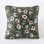 Flora - Coussin Déhoussable Avec Passepoil - Gaze De Coton Imprimée