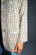 La chaqueta Toulouse de tweed reciclado arcoíris hecha en Italia