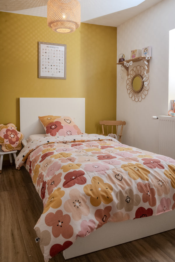 Barbotine - Couette Imprimée + 1 Taie D'Oreiller - Coton Imprimé