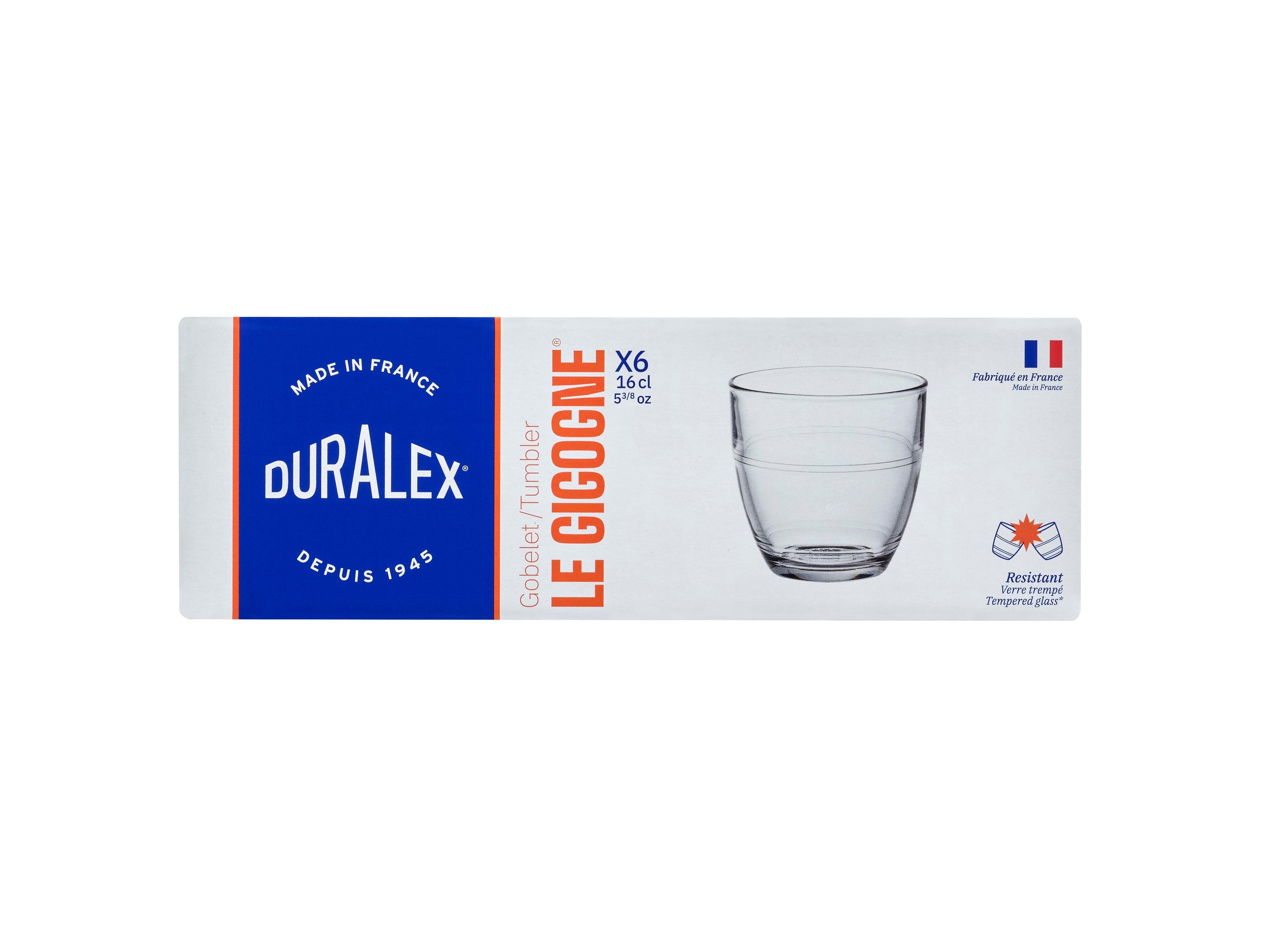 Duralex - Pack de 6 vasos nido - Transparente - 16Cl